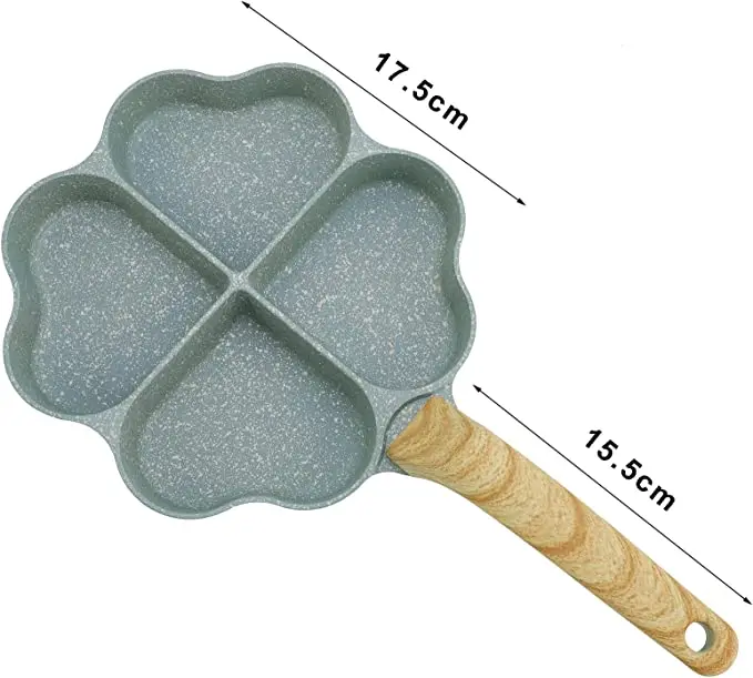 Four Leaf Clover Frying Pot Pan Heart- Shaped Hole Non-stick Cooking Frying Pan
