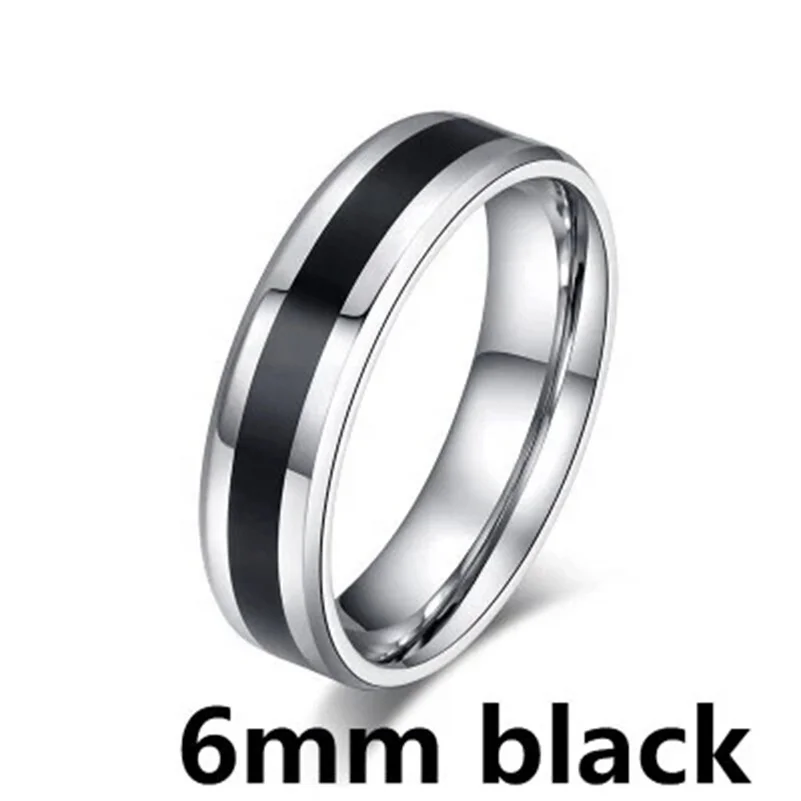 Wholesale Creative Oil Drop Plain Titanium Steel Couple Ring Trendy Enamel Black Wedding Rings