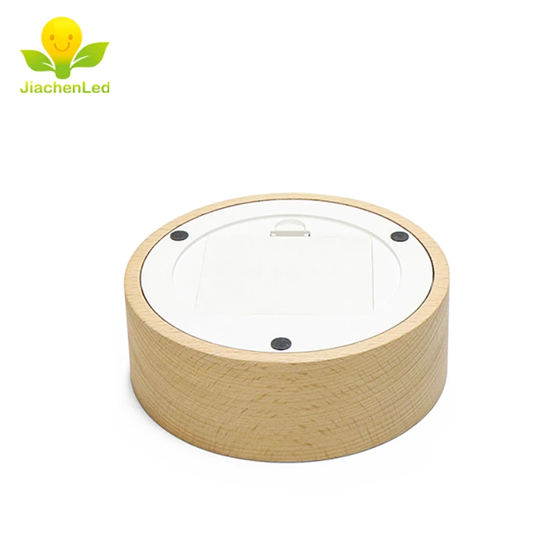  Wholesale AA Battery Powered Night Light RGB 16 Color Changing Remote Led Wooden Base Lamp For