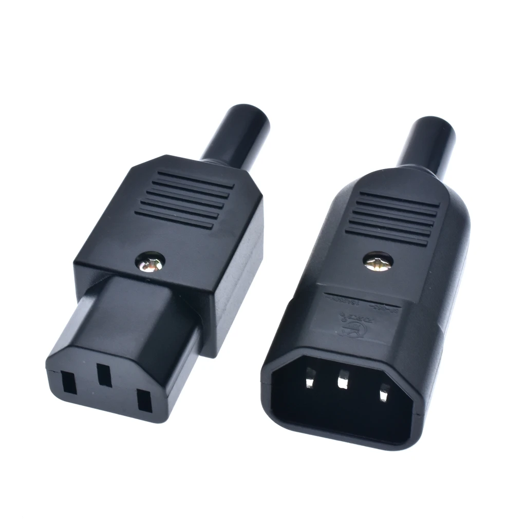 IEC320 C14 C13 power cord 3pin Socket Mount 16A 250V Electrical AC Socket 3 Female Male ac inlet Plug Connector