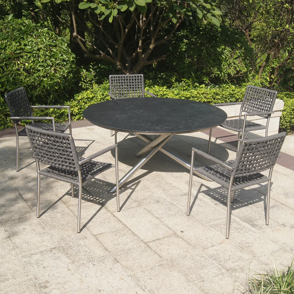 factory direct wholesale all weather stainless steel rope garden furniture outdoor