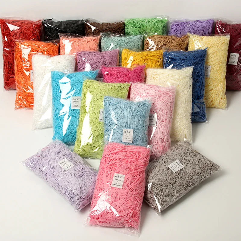 
100g/Bag Wholesale High quality Decorative Crinkle Cut Shredded Shred Paper For Gift Basket 