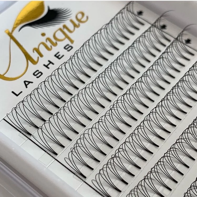 Soft Black lash 3d short stem pre made fans eyelash vendor customized boxes promade lashes