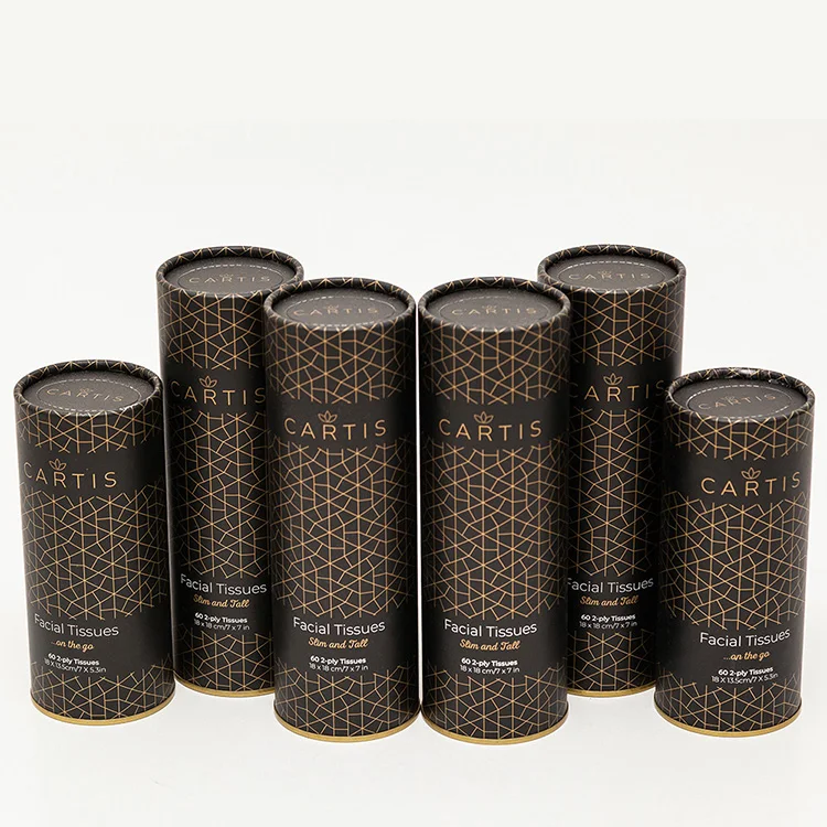 Custom Round Car Tissue Tubes Cardboard Tube Packaging with 3 ply Tissue