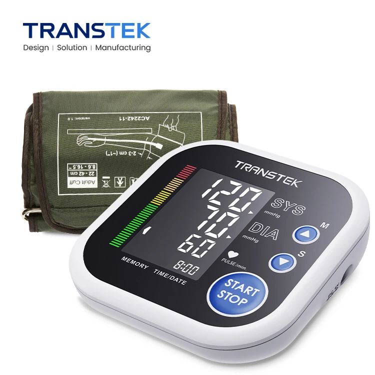 TRANSTEK Small Compact Blood Pressure Monitor Large Arm Cuff Electronic Sphygmomanometer Digital BP Machine with Bluetooth