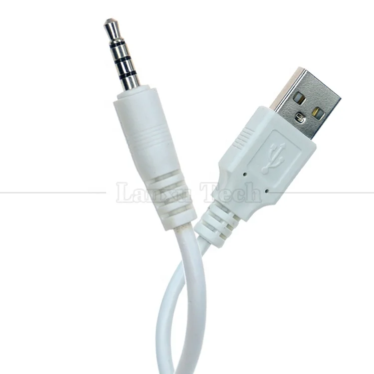Sync Data Charging USB A Male to Aux 4 Poles 3.5mm Audio DC Jack Adapter Charger Cable for Speaker Headphone