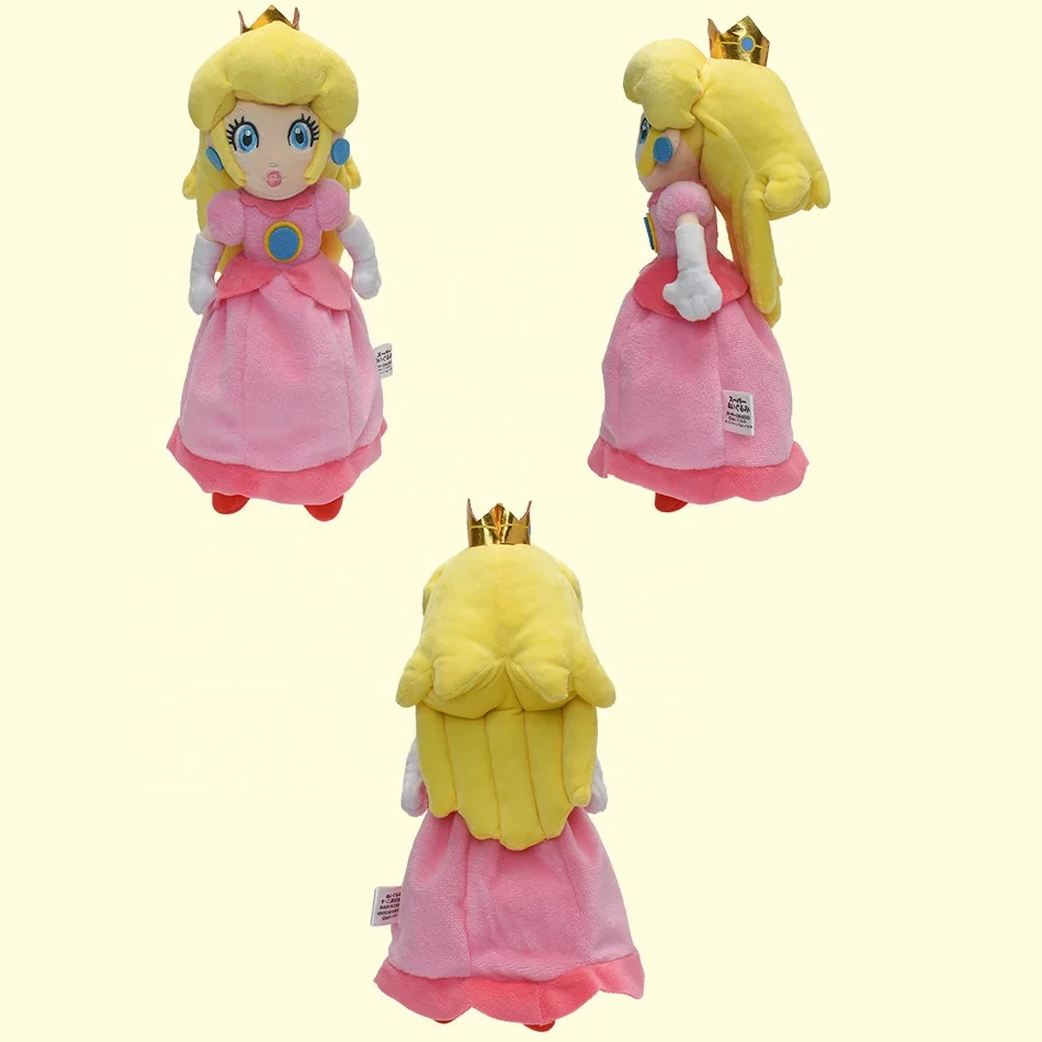 HWA 10151 26CM Pink Princess Peach Plush Toys Cartoon Anime Film Dolls Action Figure Soft Plush Doll Toy Model Kids Gifts