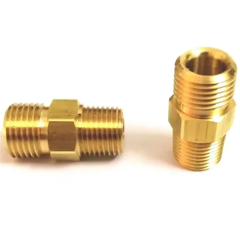 Brass Pipe and Pipe Fittings CNC Parts Automotive Connector Fasteners Brass Fittings CNC Turning Parts