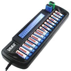 16 Slots Best LCD Smart Battery Charger charge aa aaa nimh/ nicd 9v rechargeable battery