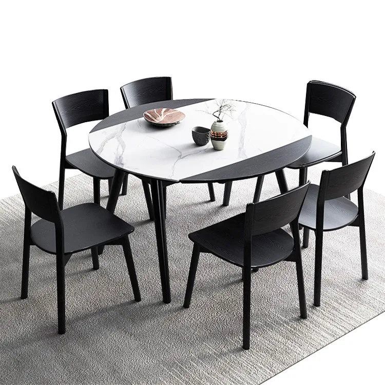 
Hot Selling Modern Luxurious Wood Rock Plate Dining Table 