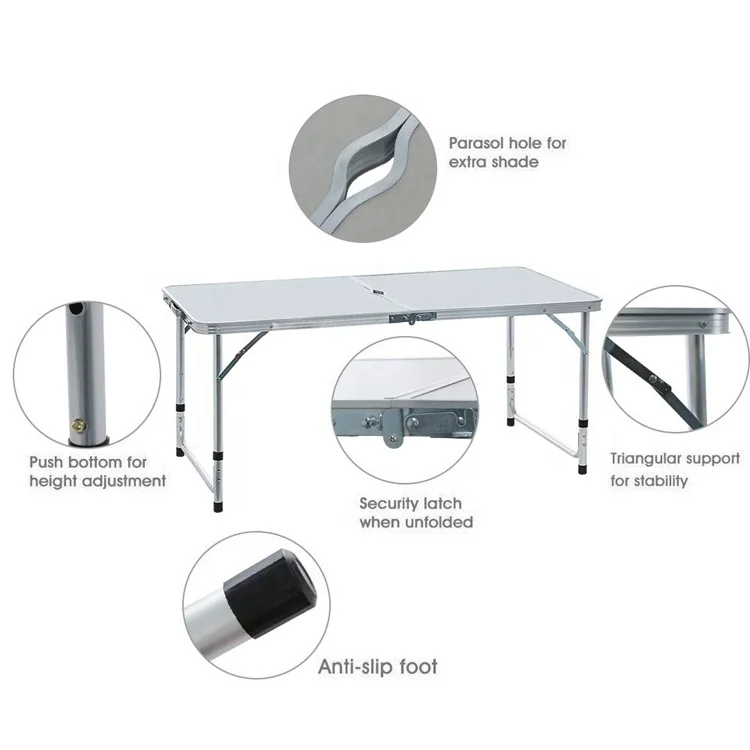 mdf top aluminum frame foldable dinning set camping stool chairs and tables