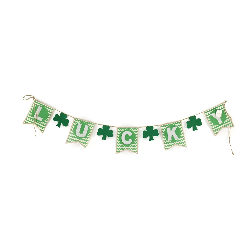 Festival decor party pennant banners flag fabric st patricks day decoration bunting