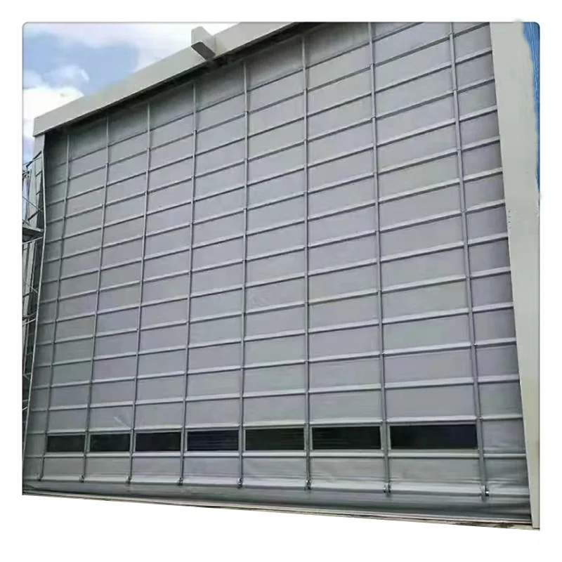 Aircraft Hangar Wind Proof Flexible PVC Gates Large Cabin Warehouse Electrical Automatic External Doors Industrial Fast Folding
