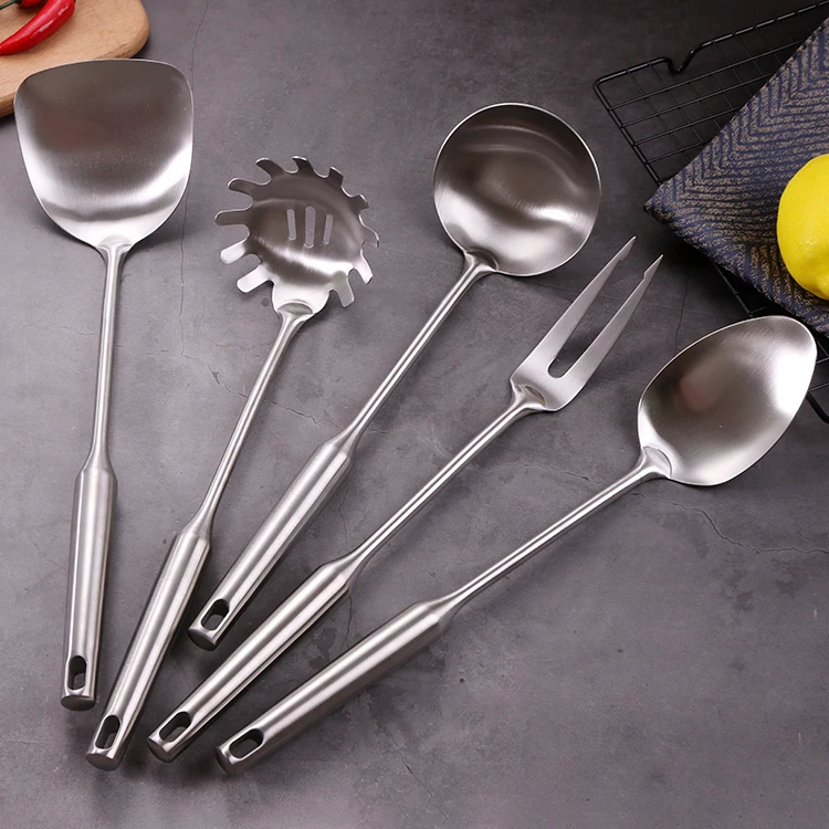 China Kitchen Accessories 9 Piece Turner Pancake Flipper Spatula Stainless Steel Cooking Utensils Set For Kitchen Cookware Tools
