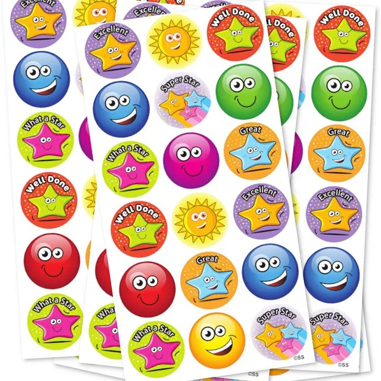 
Motivational School Teacher Collection Sticker Solutions Hopping Stars Smiles Reward Stickers 