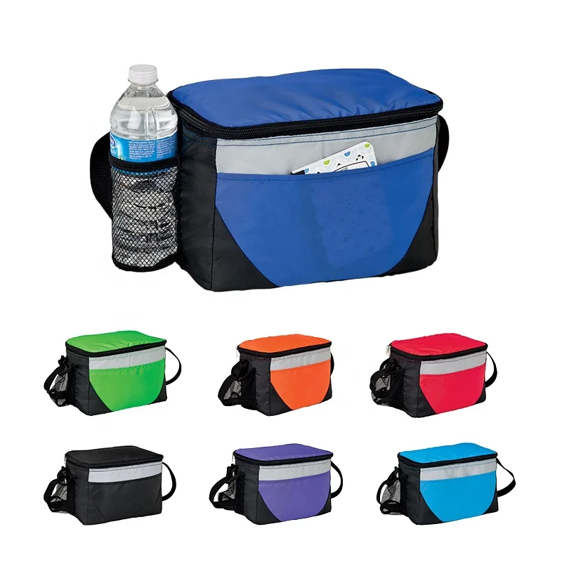 Promotional 6-Can Capacity Cheap 210D Lightweight Student Insulated Thermal Cooler Bag