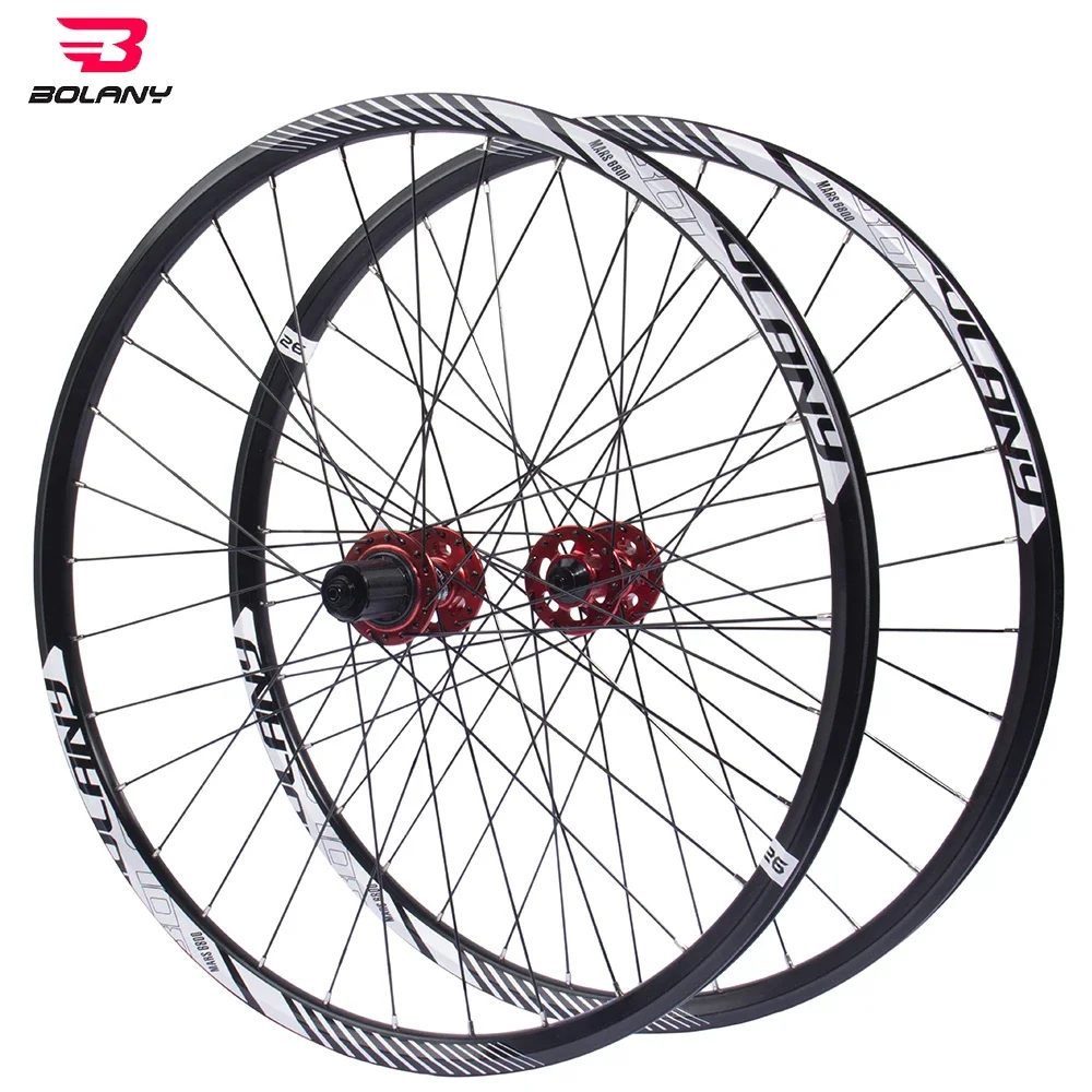 Bolany MTB Bike Wheelset 26/27.5/29 inch QR/Thru Axle Rims hubs HG Wheel 32 Holes Disc Brake Bearing Inner Tube 110*15 148*12MM