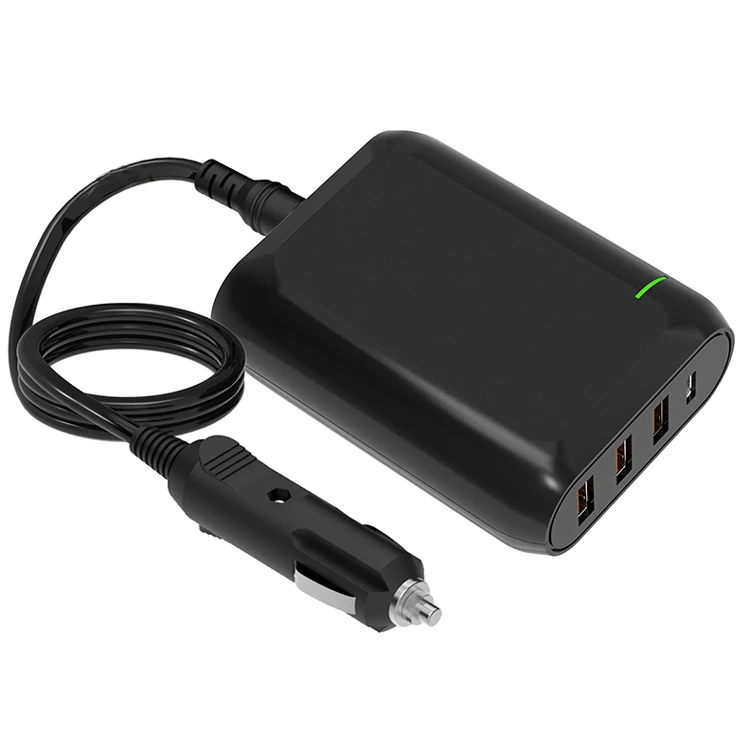 Wholesale price 120W max 4 port USB Car Charger 65W PD Car Charger with 3* QC3.0 ports for Mobile Phones, Tablets