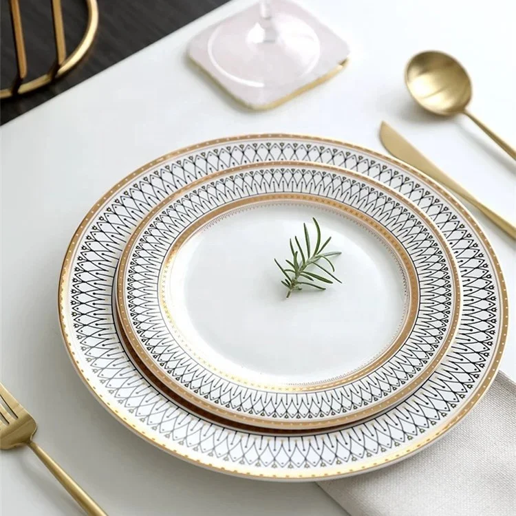 
Creative Clear Gold glass plates cheap wholesale charger plate wedding glass plate 