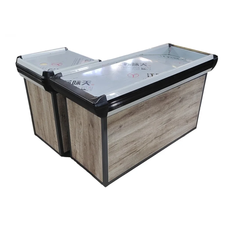 Durable Supermarket Cashier Tables Bill Checkout Counter Dimensions Cash Desk Design