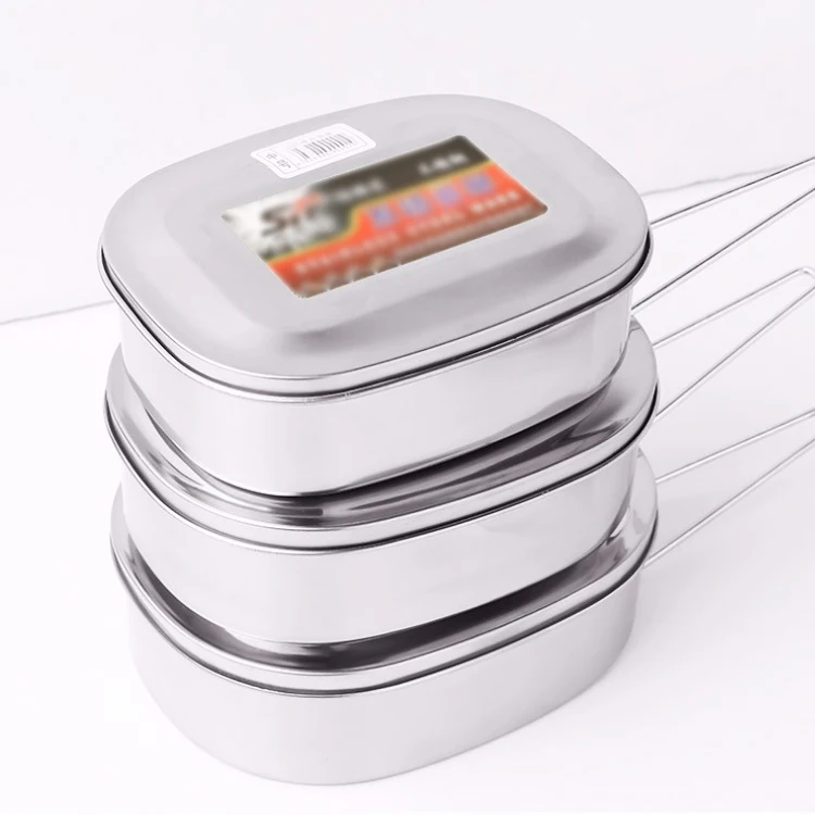 
Stainless Steel Lunch Box Single Layer Adult Lunch Container Sealed Leakproof Rectangular 
