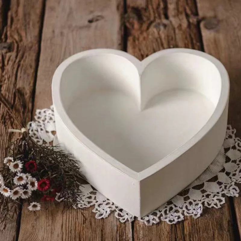 Heart Shaped Photo Shooting Accessories Wooden Posing Props Newborn Photographer Heart-shaped Newborn Props Photo Gifts Box