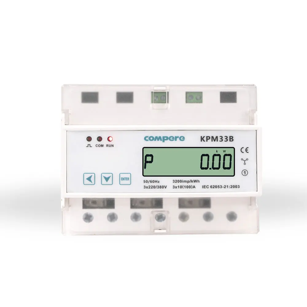 Din Rail 3 Phase Energy Meter Dual Circuit Monitoring Control 100A AC RS485 Power Meter Prepay Electric Meter