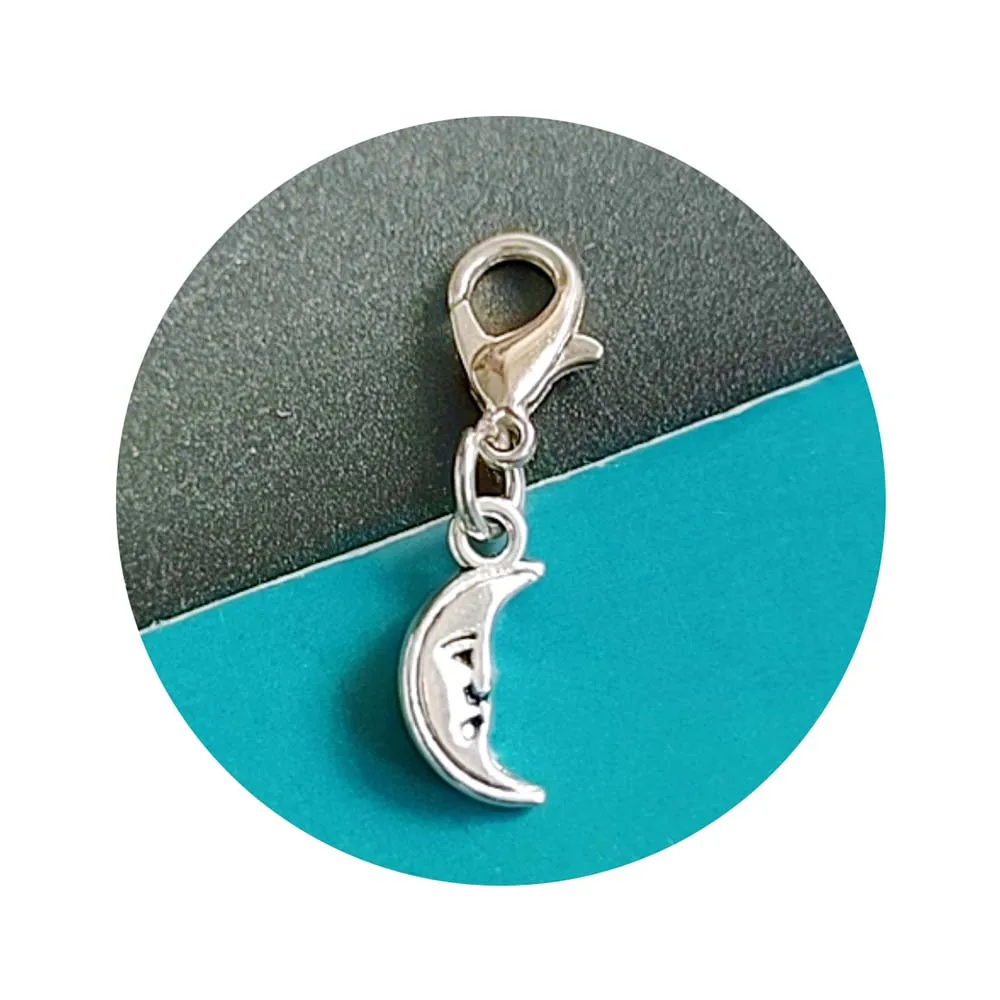 Bulk 10pcs metal keychain  moon enamel charm key chain pendant