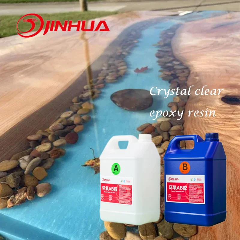 Low Odor Thick Pouring Anti Temperature Epoxy Liquid Glue for Table Casting
