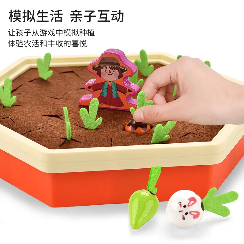 Montessori STEM 6 months baby sensory toys radish turnip memory sorting board games puzzle harvest felt pull carrot toy