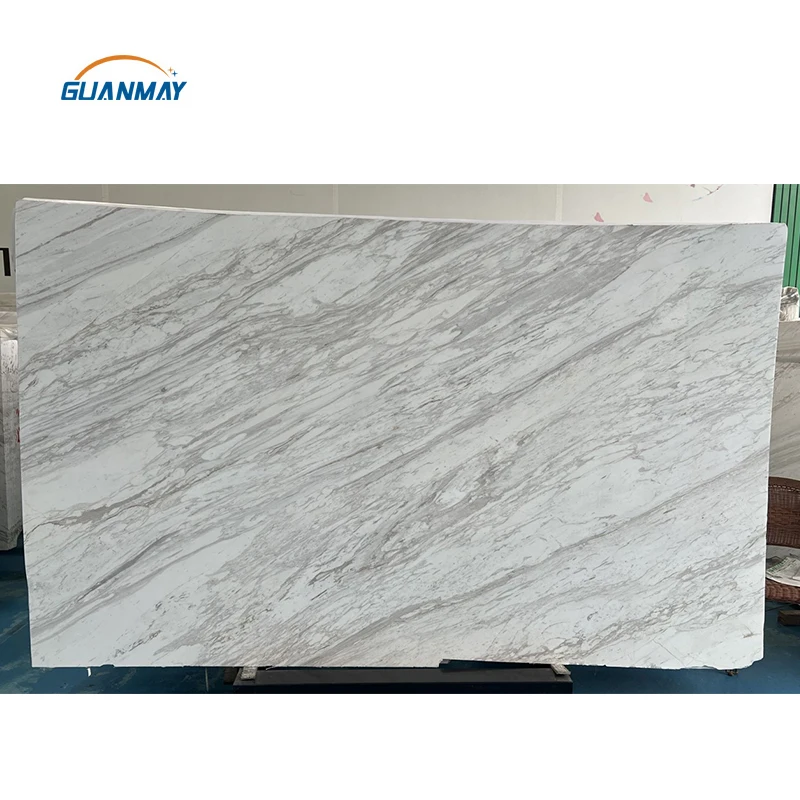 China Factory Volakas Marble With Gray Veins White Marble Tile Flooring Wall Slab Natural Stones Tiles