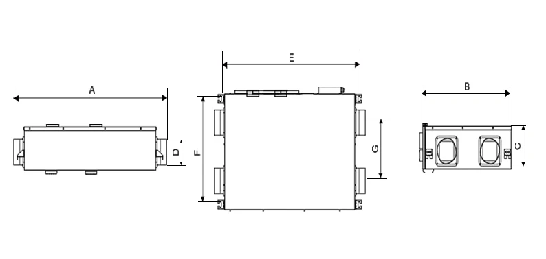 Eco design CO2 PM2.5 sensor control crossflow ventilation System
