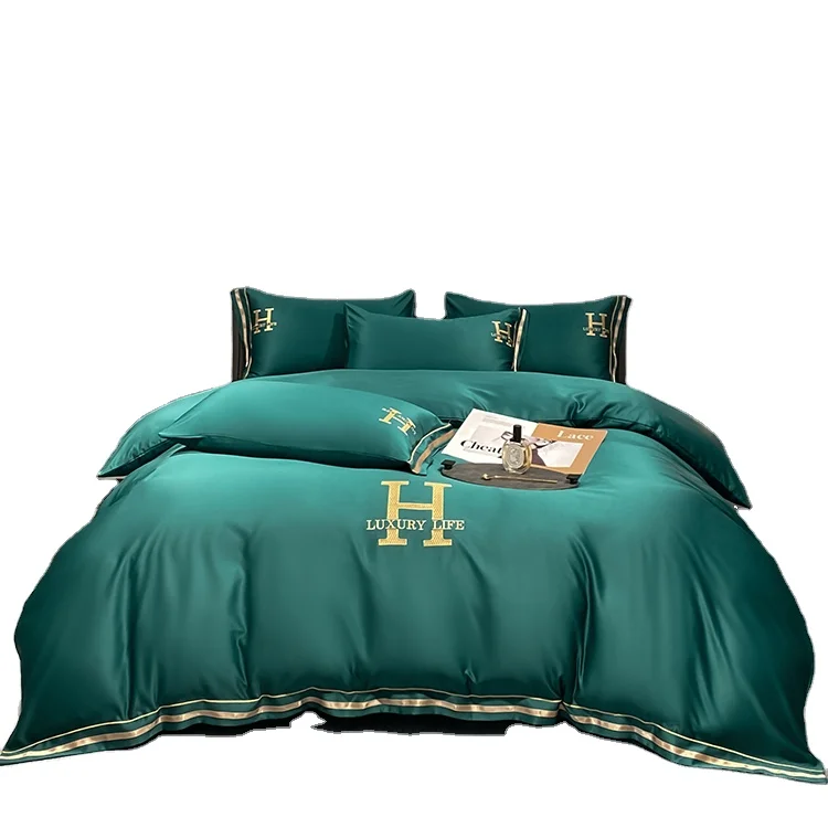 OEM 4pcs Bedding Set Bed Linen Sets Satin Mattress Cover Set Sabanas King Size Bedsheet Smooth Soft Cool Bed Sheets pillowcase