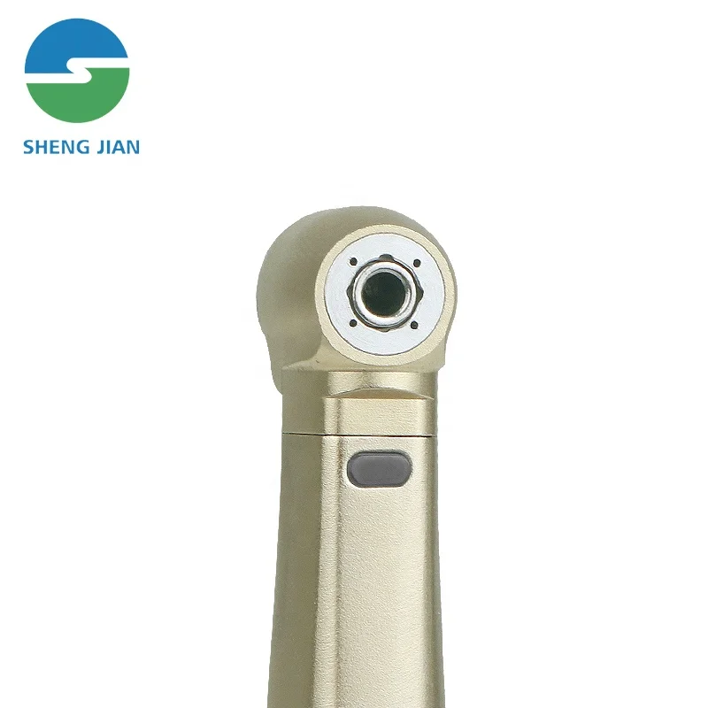 LXG205 SHENGJIAN Electric Mirco Motor Dental Ceramic Bearing 1:5 Increasing Optic Fiber Contra Angle Titanium Body Led Handpiece