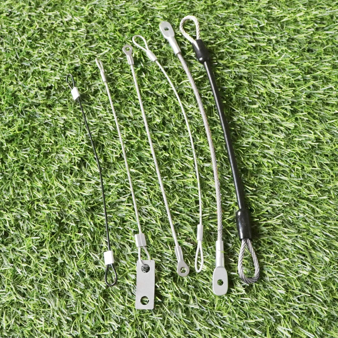 Anshun High Quality Custom Aisi 304 Stainless Steel Wire Rope Lanyards With Sides Loop