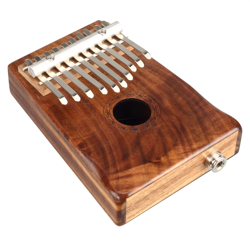 Koa Mini Kalimba 10 Keys Portable Finger Piano Mbira with Pickup