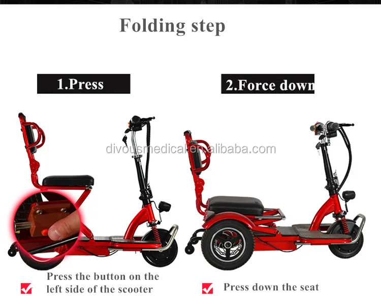 New product Folding Disabled Elderly Electrical Mobility Scooter With Safety