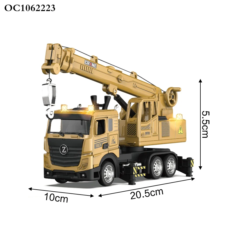 Boy game inertial engineering car toy series alloy crane model scale trucks with light sound