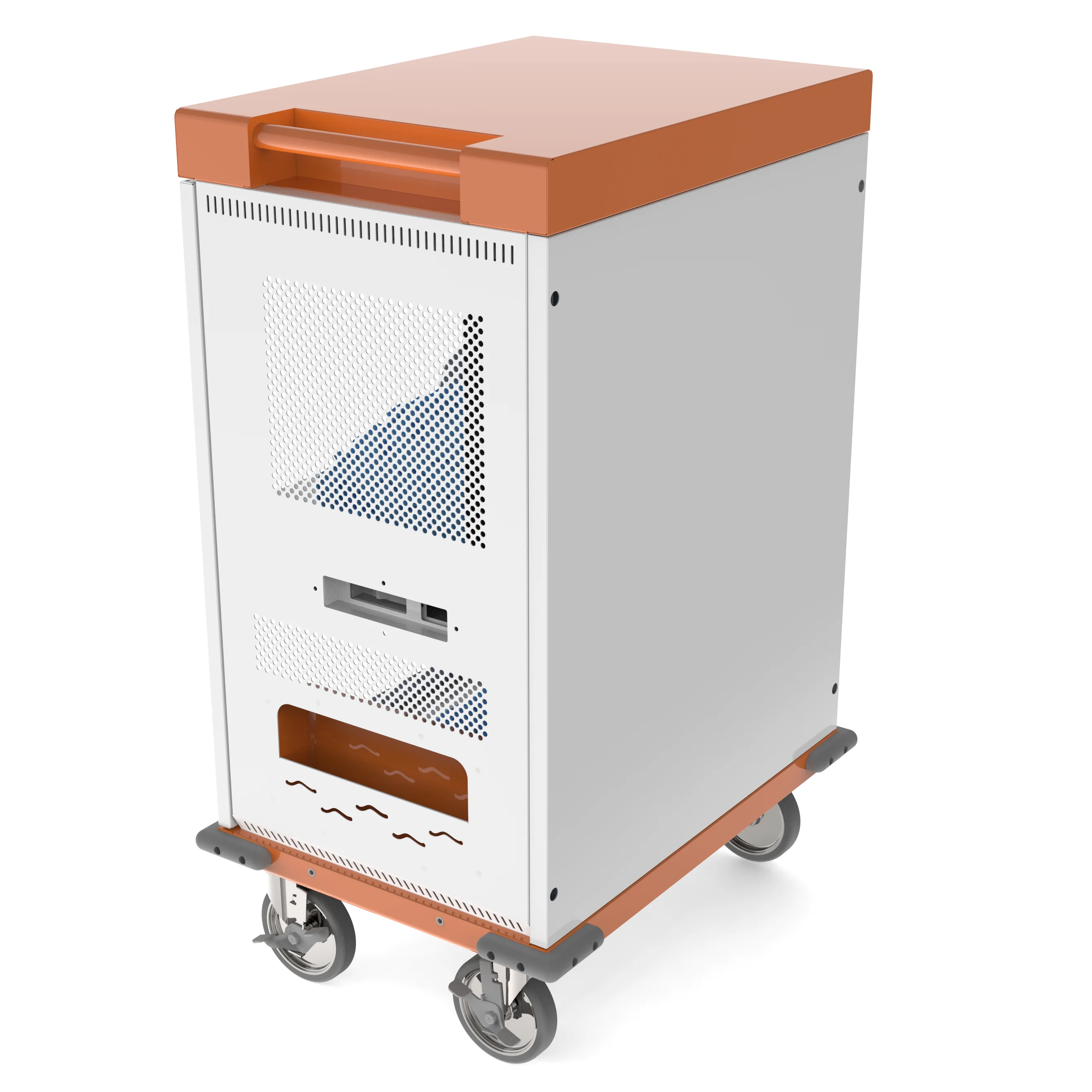 Fully Assembled School Notebook Charging Cart for 36 Tablets/Laptops via USB Type-A Type-C 48 Charging Cabinet
