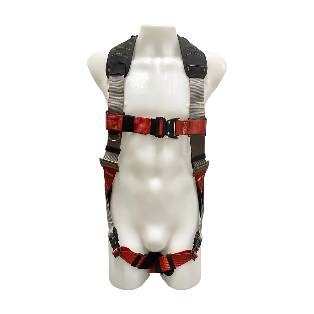 Personal Protection Equipment Quick Connect Safety Belt Roof Fall Protection Lineman Full Body Safety Harness for Construction