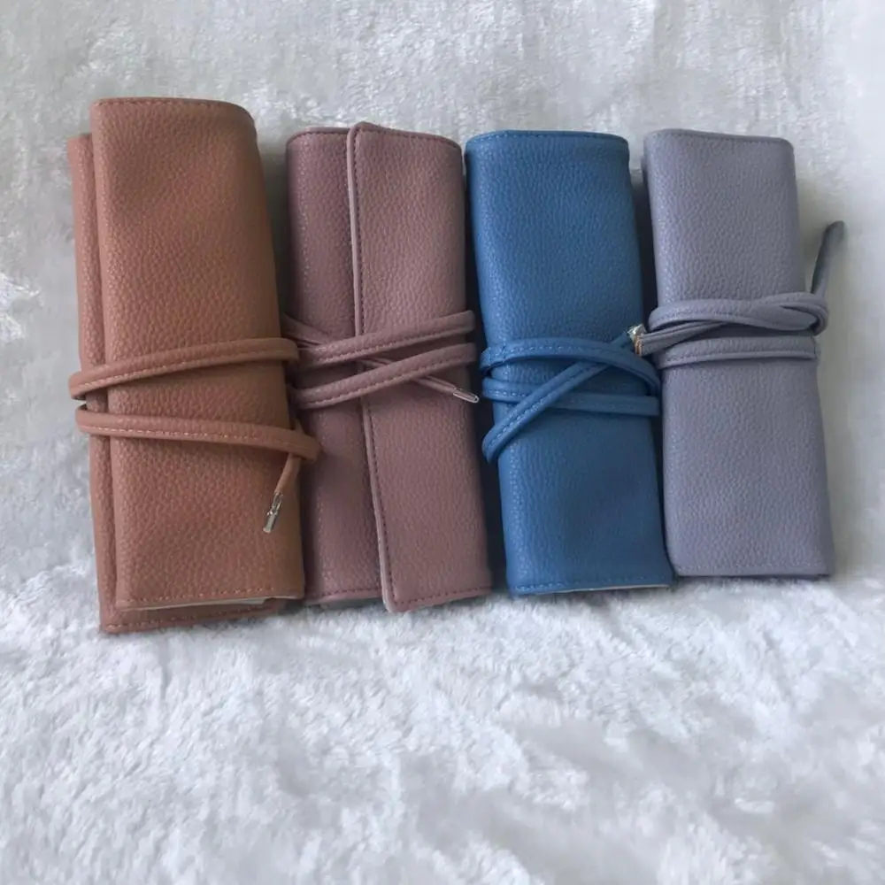 Индивидуальная рулонная сумка для ювелирных изделий, Высококачественная бархатная Льняная сумка для ювелирных изделий из искусственной кожи для ежедневного использования в путешествии