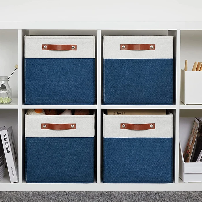 Customized 4 Pack 12 Inch Collapsible Organization Household Items Cube Bins Closet Box Storage For Home