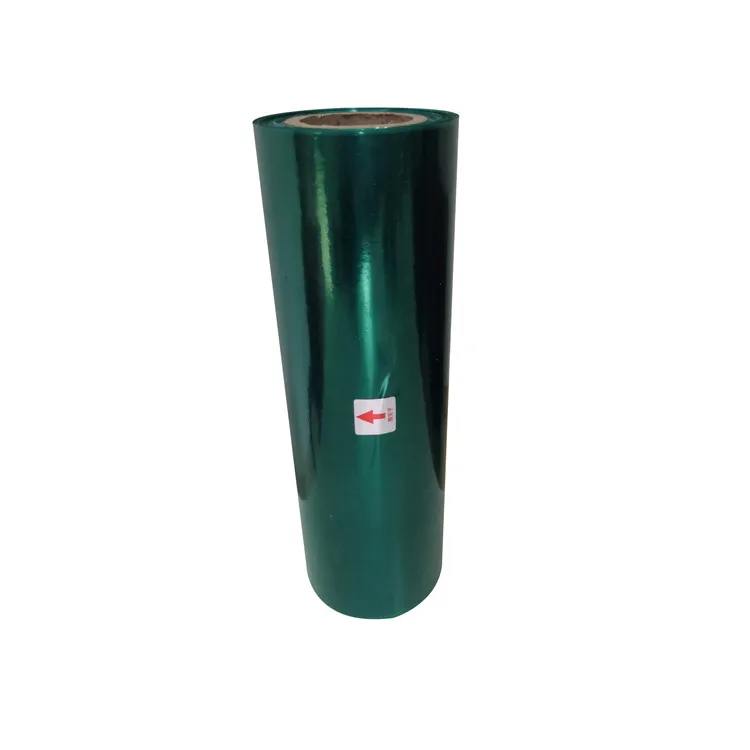 
Factory supply 30UM-150UM thickness hot pvc full shrink wrap filmink film roll green color 