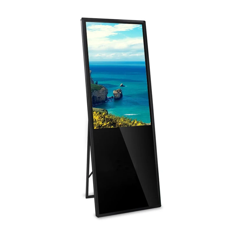 Heymi 55 Inch Factory Wholesale Portable Floor Stand Digital Signage And Displays Advertising Touch Screen for Restaurant