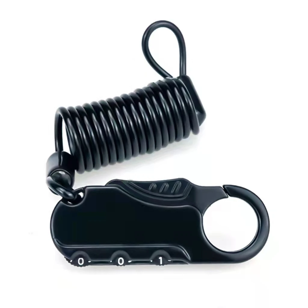 Hot sale Mini Anti-theft Helmet 3 Digit Password Bicycle Lock Portable Bike Cable Lock For Motorcycles Cycling