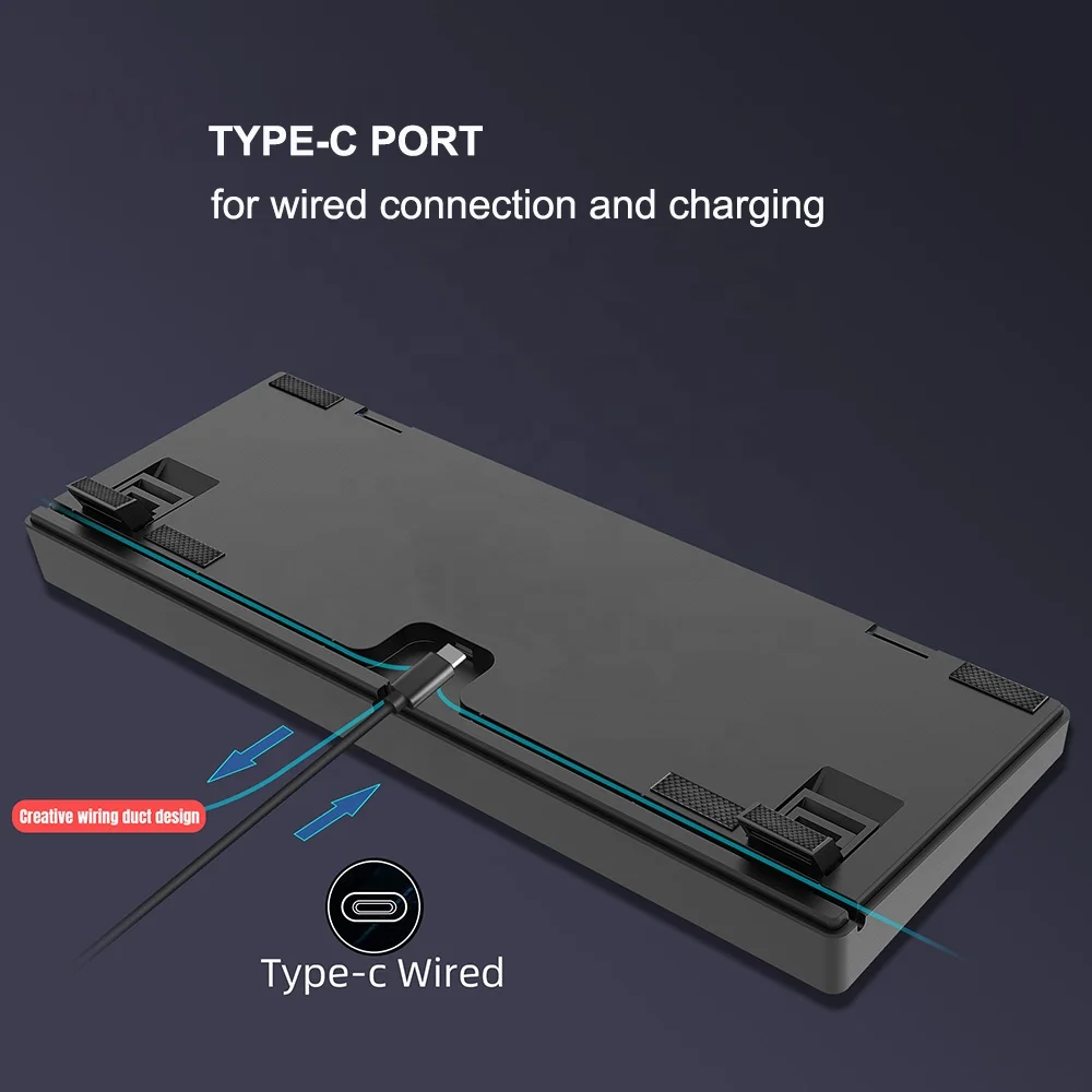 Wireless Mechanical Keyboard RGB Backlit Hot Swappable Switches PBT Keycaps BT/2.4G/Wired Rechargeable Gaming Keyboard for PC