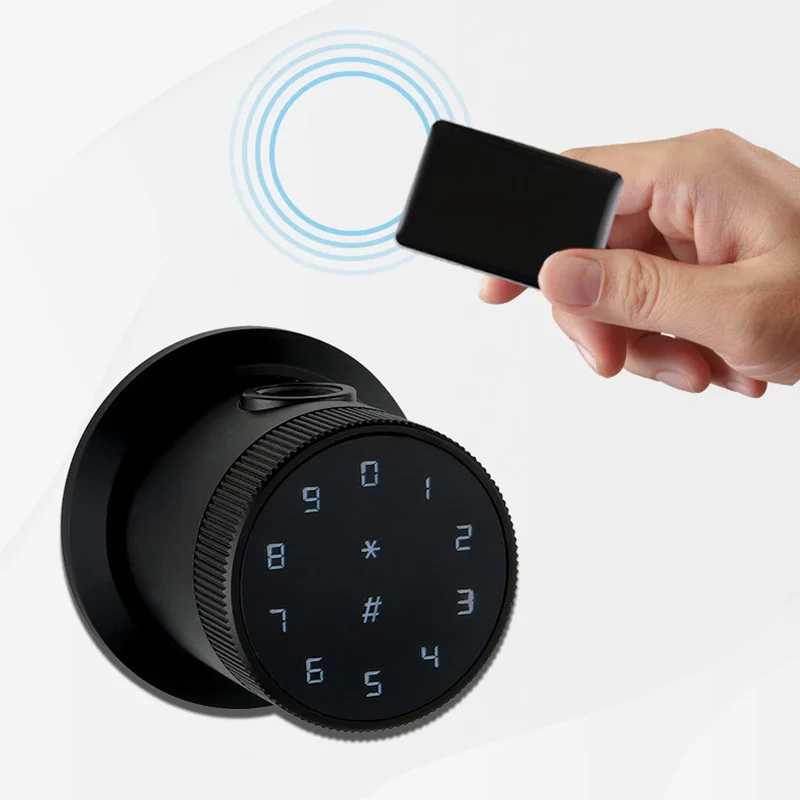 Round Intelligent Fingerprint Password TUYA Lock Safety Home Office Hotel Electronic Card Smart Door Lock
