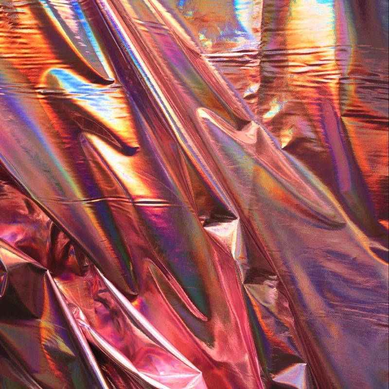 2023 Fashion Hot Foil Coated 100% Polyester Glitter Printed Foil Fabric for Winter Jacket