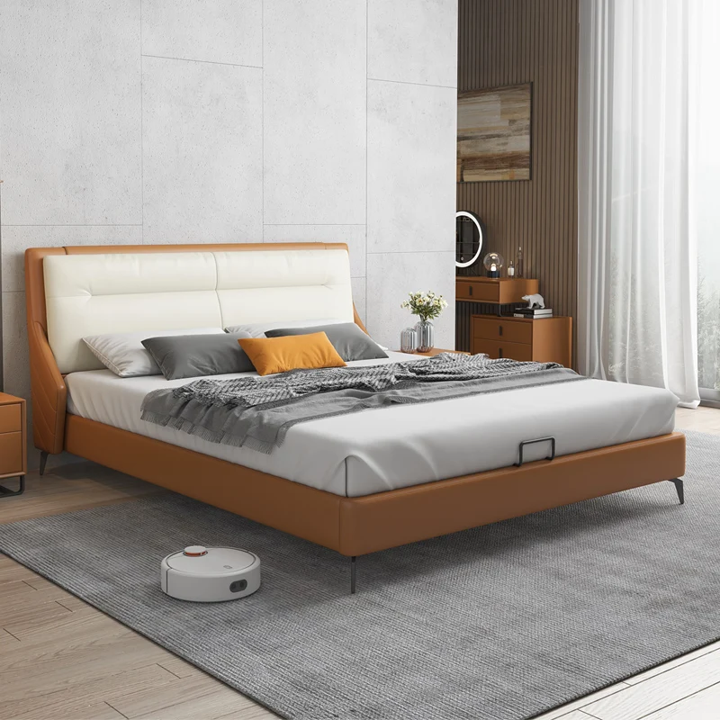 Customizable multifunction storage bed Tatami Bed Leather Bed