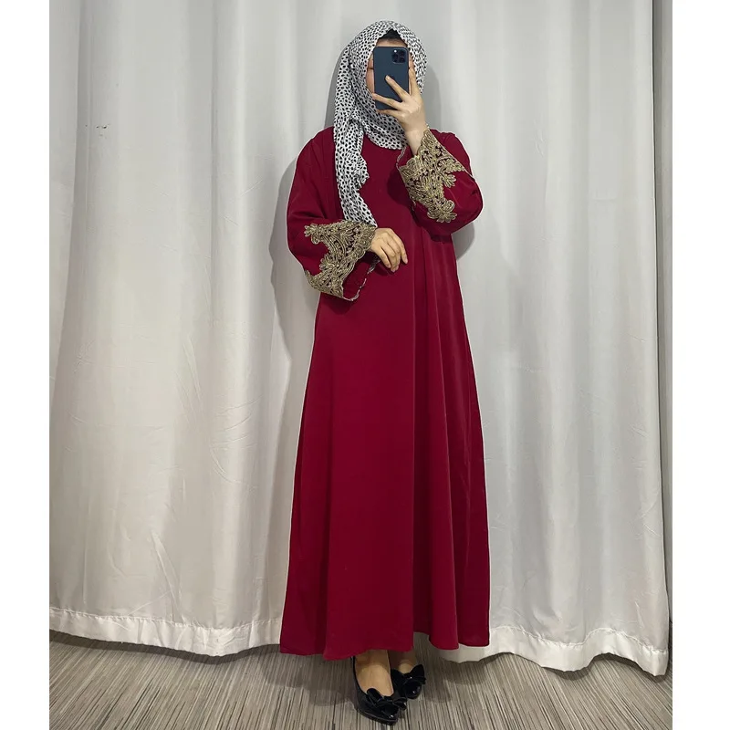 Muslim Ladies Middle East Dubai Hui Embroidered Robe Fashion Long Skirt Dress